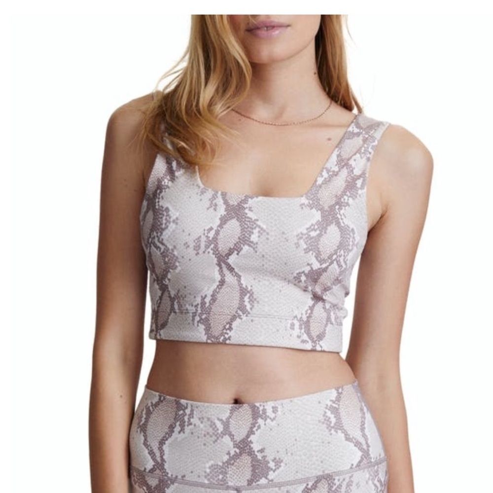 Varley delta sports Bra in Champagne Snake size medium